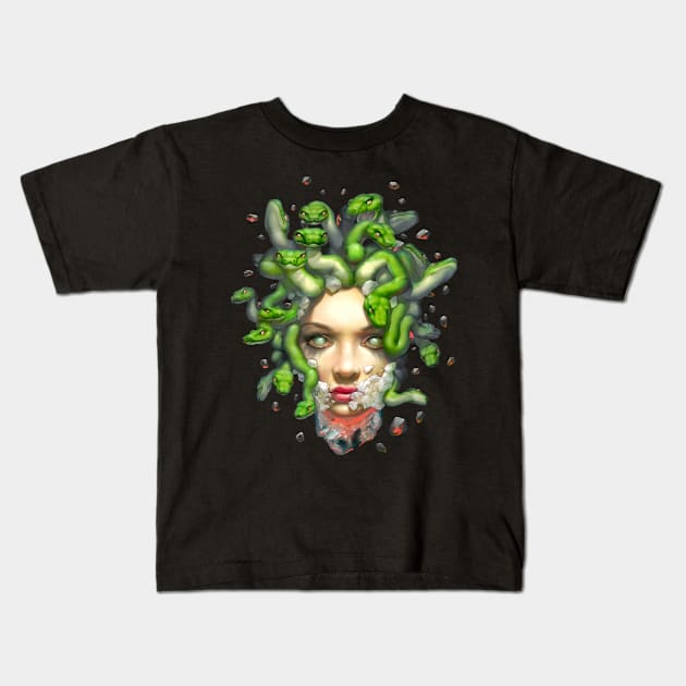 Gorgon Medusa Kids T-Shirt by Eugo